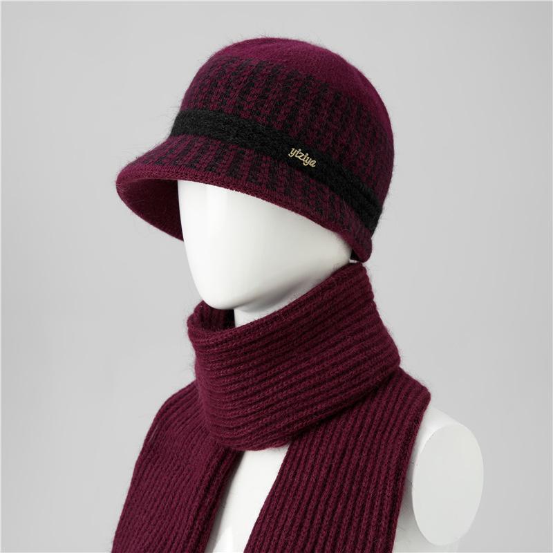 Hat Female Season Mom Grandma Rabbit Hair Thermal Basin Hat Fleece Thickened Old Lady Wool Hat