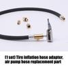 Braided Tire Inflator Hose Adapter with Clip-On Chuck, 3 Brass Fittings for Tire Pressure Checks and Garage Service