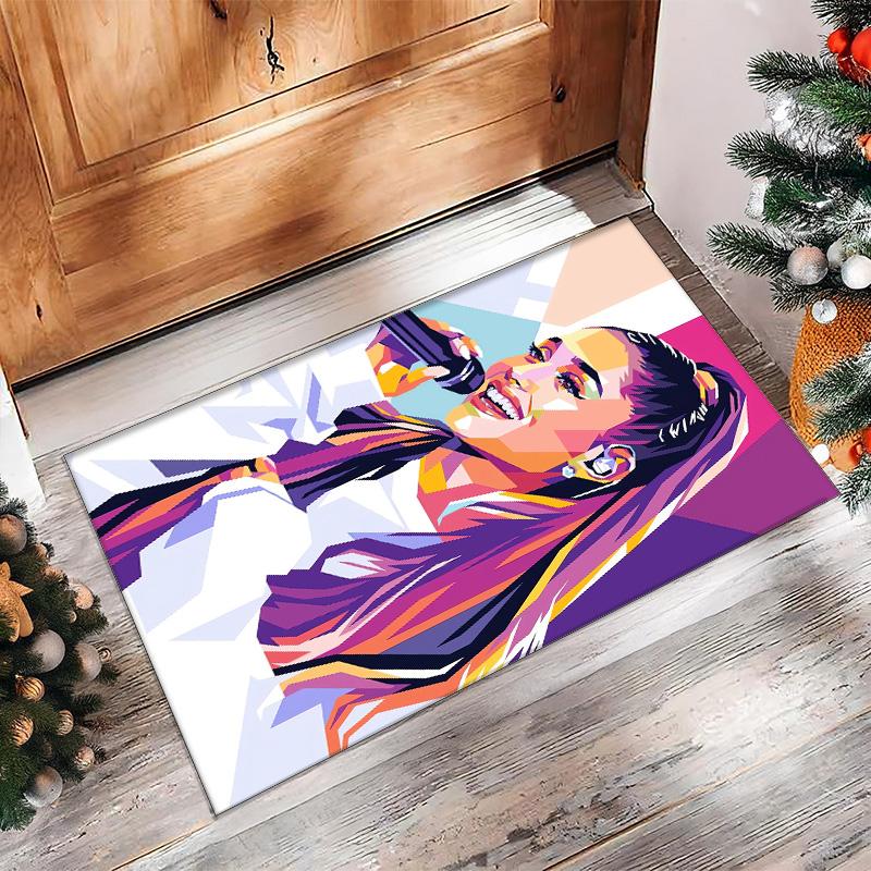 Soft Crystal Velvet Floor Rug,Ariana Grande Anti Slip Decorative Carpet, Plush Area Mat For Indoor Home Decoration