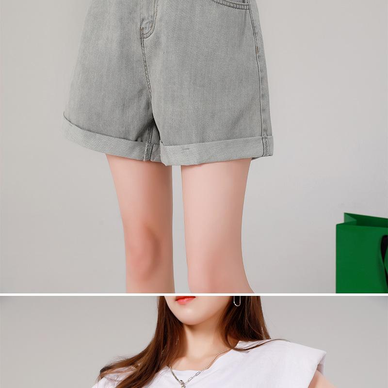 Летние женские модные джинсы, джинсовые шорты, свободные повседневные шорты для завивки, джинсы с эластичной резинкой на талии, большие размеры