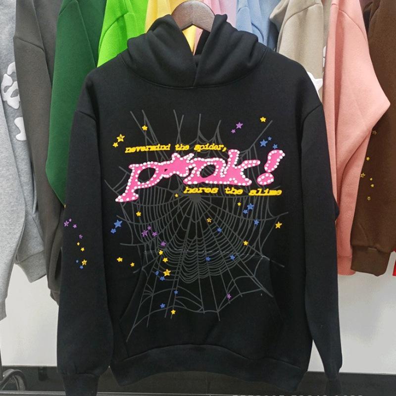 Heavyweight Spider Web Foam Print Fleece Hoodie (450G)