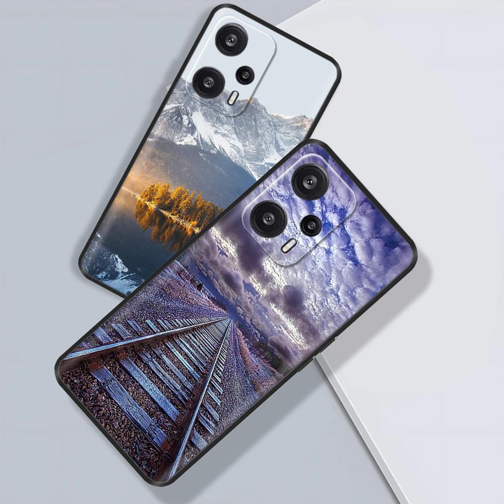 Чехол для Xiaomi Poco F5 Pro Раскрашенный Цветок Задняя Крышка Полная Защита Мягкий Чехол для POCO F5 PocoF5 F5Pro Fundas Чехол для Телефона