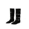 Handmade Boots Retro Inner Heightening Western Cowboy Boots Autumn And Winter Leather Pointed Low Heel Tall Boots