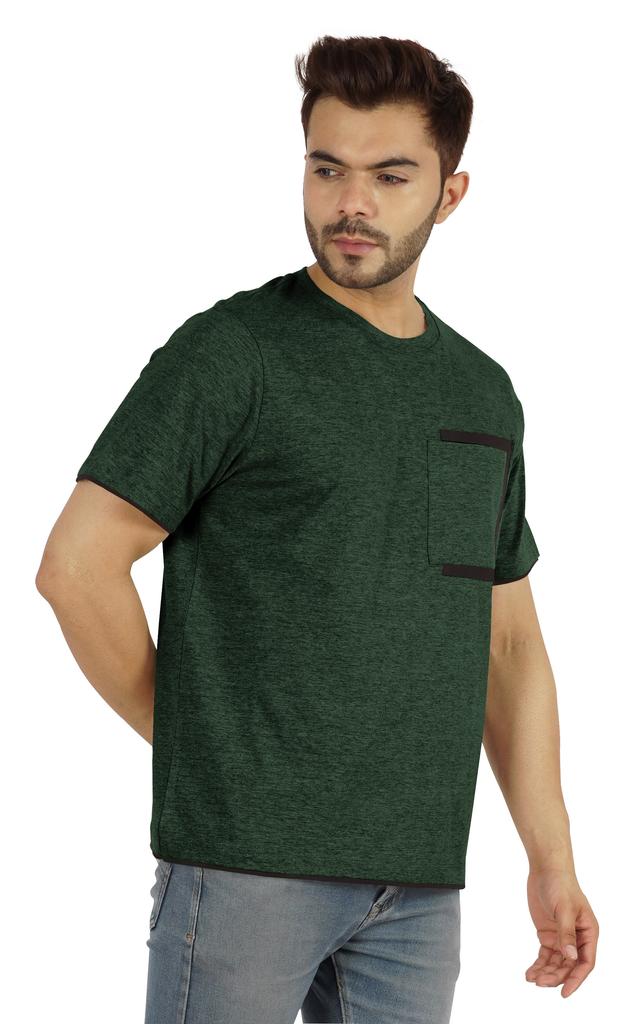 Inkmeso Мужские футболки с круглым вырезом, повседневные базовые рубашки с коротким рукавом и накладным карманом