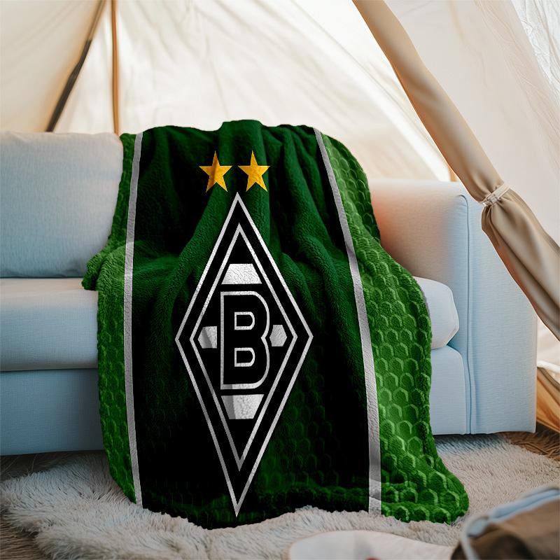 Borussia Mönchengladbach LOGO printed throw blanket—lightweight,soft,warm;versatile blanket for all seasons—perfect as &air-conditioning throw,nap bla