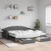 VidaXL Daybed with Trundle and Drawers Dark Grey 100x200 Cm Fabric 3197572
