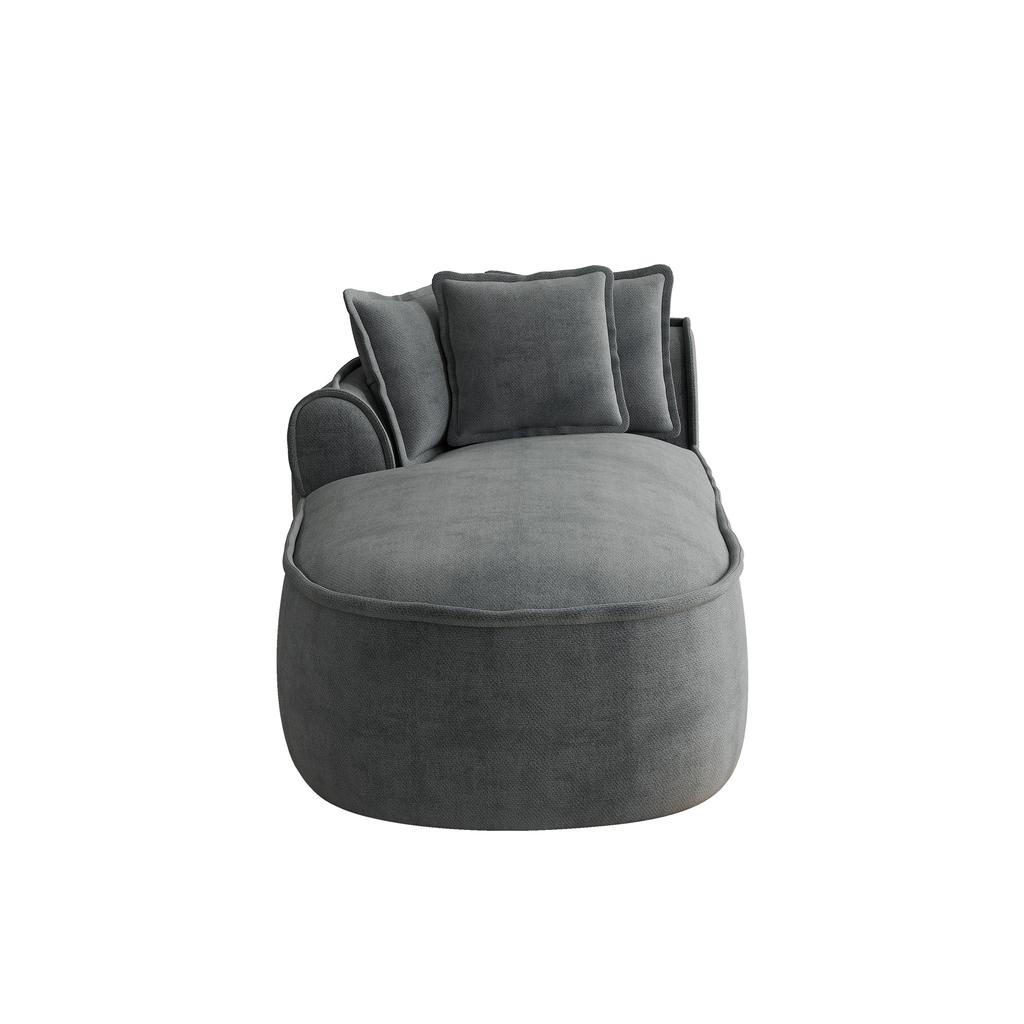 Manchester Left Chaise Sofa W/Pillows Chenille -Grey