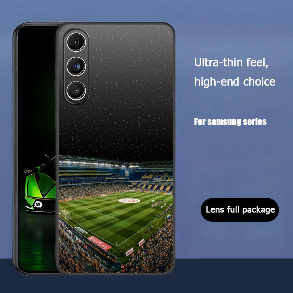Домашний футбольный стадион Барселоны Для Samsung Galaxy S25 S24 S23 Ultra S22 S21 Plus S20 Черный Мягкий Силиконовый Защитный Чехол