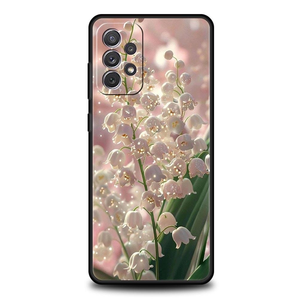 Прозрачный цветочный чехол для телефона Ландыш для Samsung Galaxy A55 A35 A15 A14 A13 A25 A54 A51 A71 A72 A73 A32 A52 A41 Мягкий ТПУ