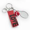 Tennis Racket Tennis Keychain Creative Sports Keyring Letter Tennis Racket Pendant  Gift