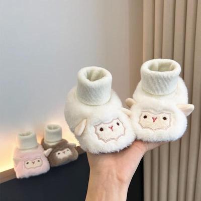 Унисекс Детские флисовые туфли на мягкой подошве для осени/зимы (0-1 год)