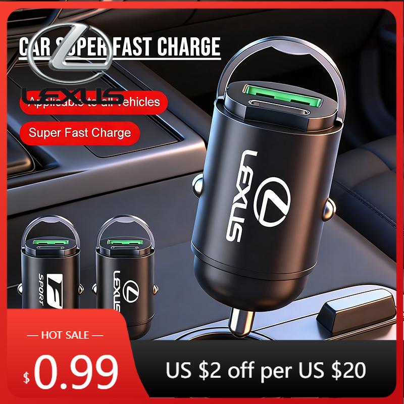 Interior Stickers Car Fast Charger USB Type-C Ports Power Adapter Accessories For Lexus F SPORT ES RX NX LS UX LM LX GX LC RZ IS