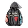 Lucky Me I See Ghosts Letter Print Sweatshirt Couple Kanye West Graffiti Winter Pullovers Hooded Hoodie Hip Hop Long Sleeve Coat