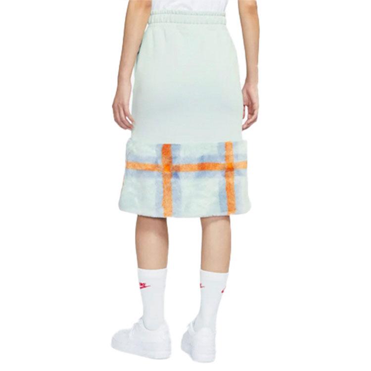 Nike Спортивная одежда Nsw Fun Plaid Splicing Knitted Midi Skirt Women Skirts Green DD4536-013
