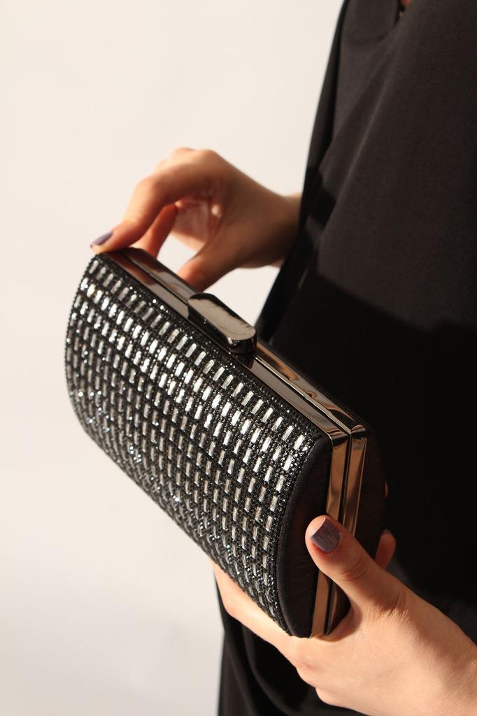 Women's Stylish and Useful Evening Dress Bag Glass Black Evening Bag