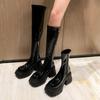 Small Heightening Elastic Boots Women's Autumn and Winter Muffin Thick-soled Over-knee Boots Waterproof Table Tall Thin Knight Boots