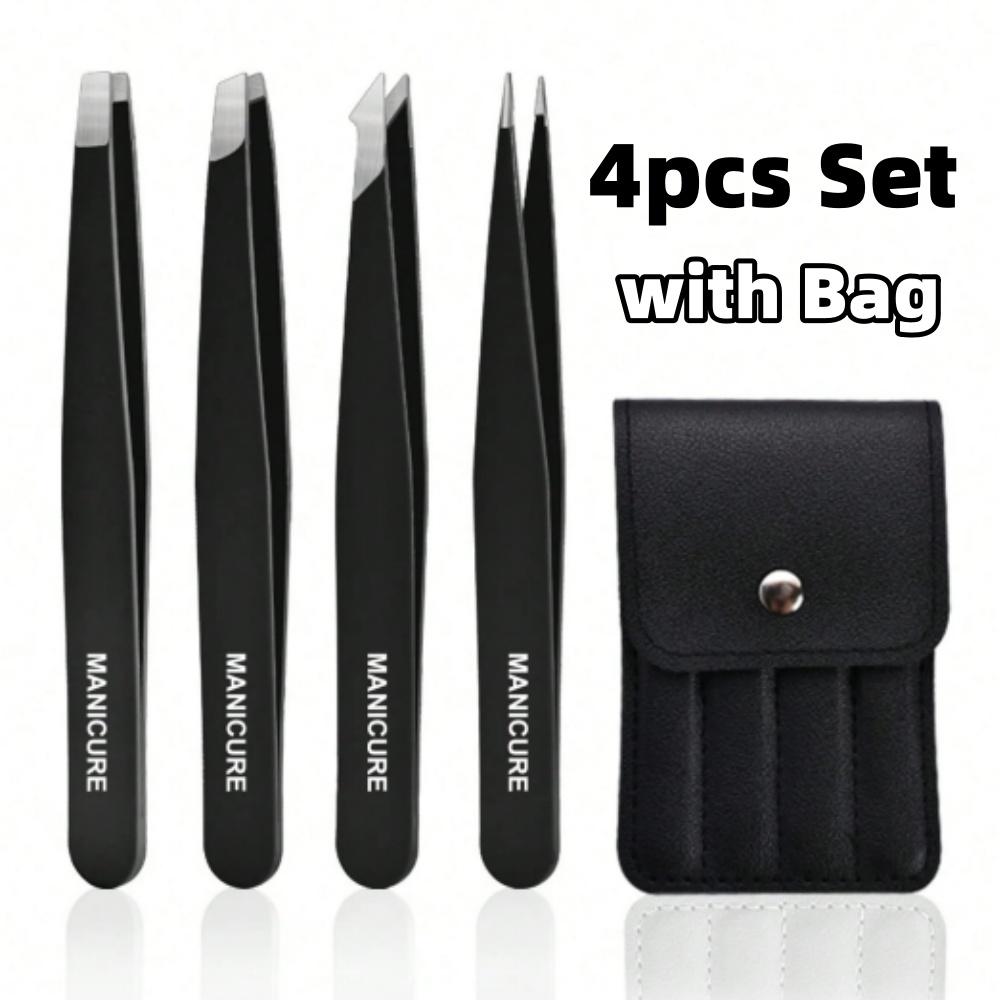 1/4 шт. Клипсы для подстригания бровей из нержавеющей стали Профессиональный набор пинцетов Очень точные щипцы для удаления волос на лице Инструмент для макияжа красоты