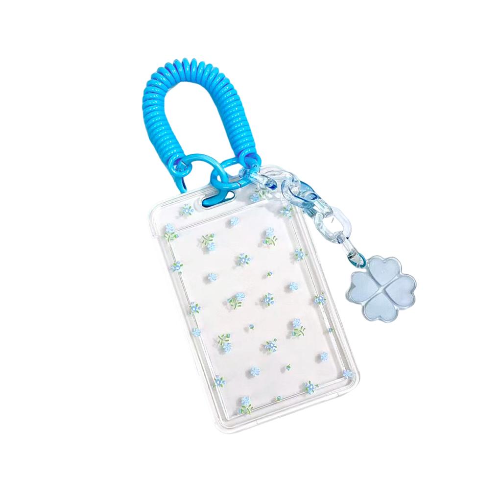 Id Badge Protector Sturdy Card Protector Case Sliding Card Case Transparent Cute Card Holder For Student Campus Office Workers