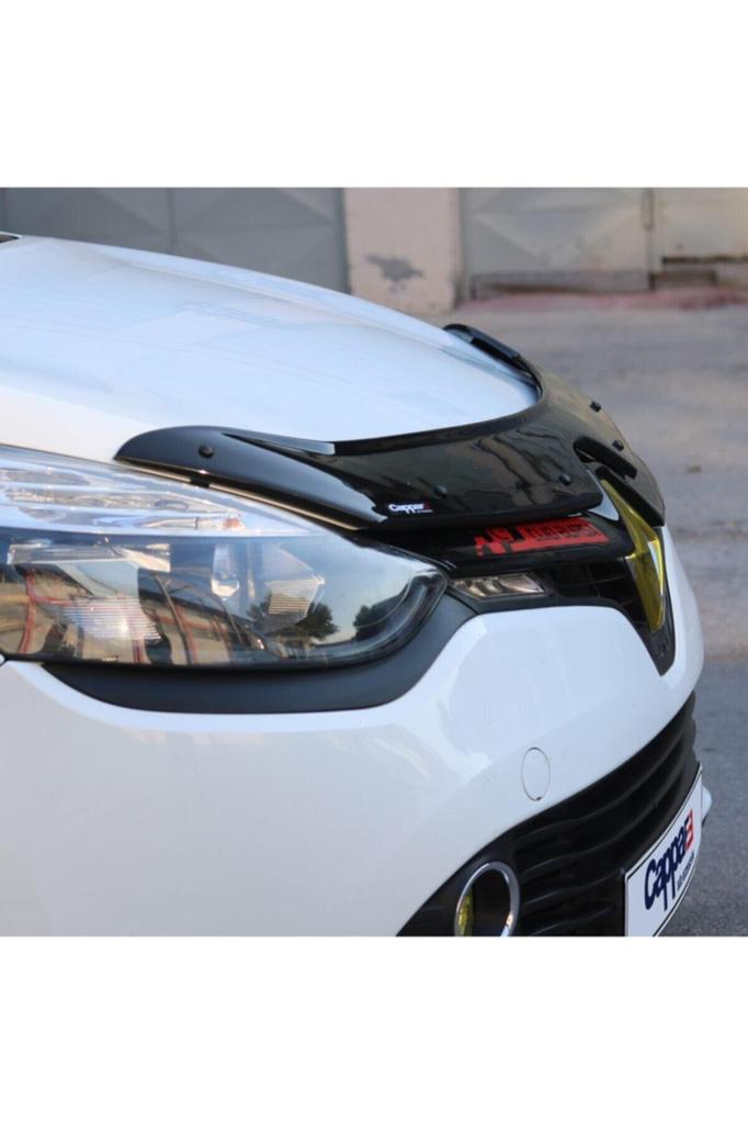 FOR Renault Clio 4 2012 To 2020 Front Hood Protection Spoiler Front Bug Shield Hood Deflector Guard Glossy Black