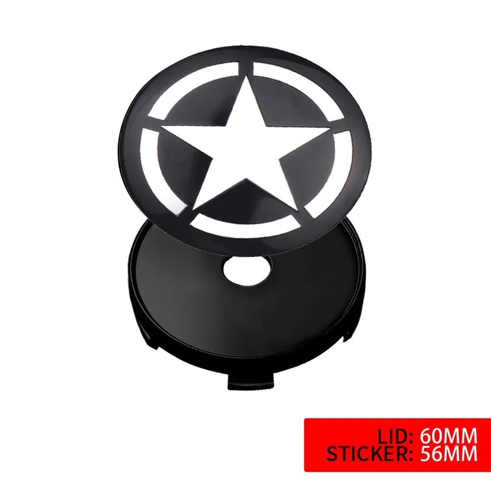 4Pcs 56mm 60mm Car Wheel Center Cap Sticker Hub Cover Decal For Jeep Wrangler Grand Cherokee Compass Renegade Gladiator AMQ1