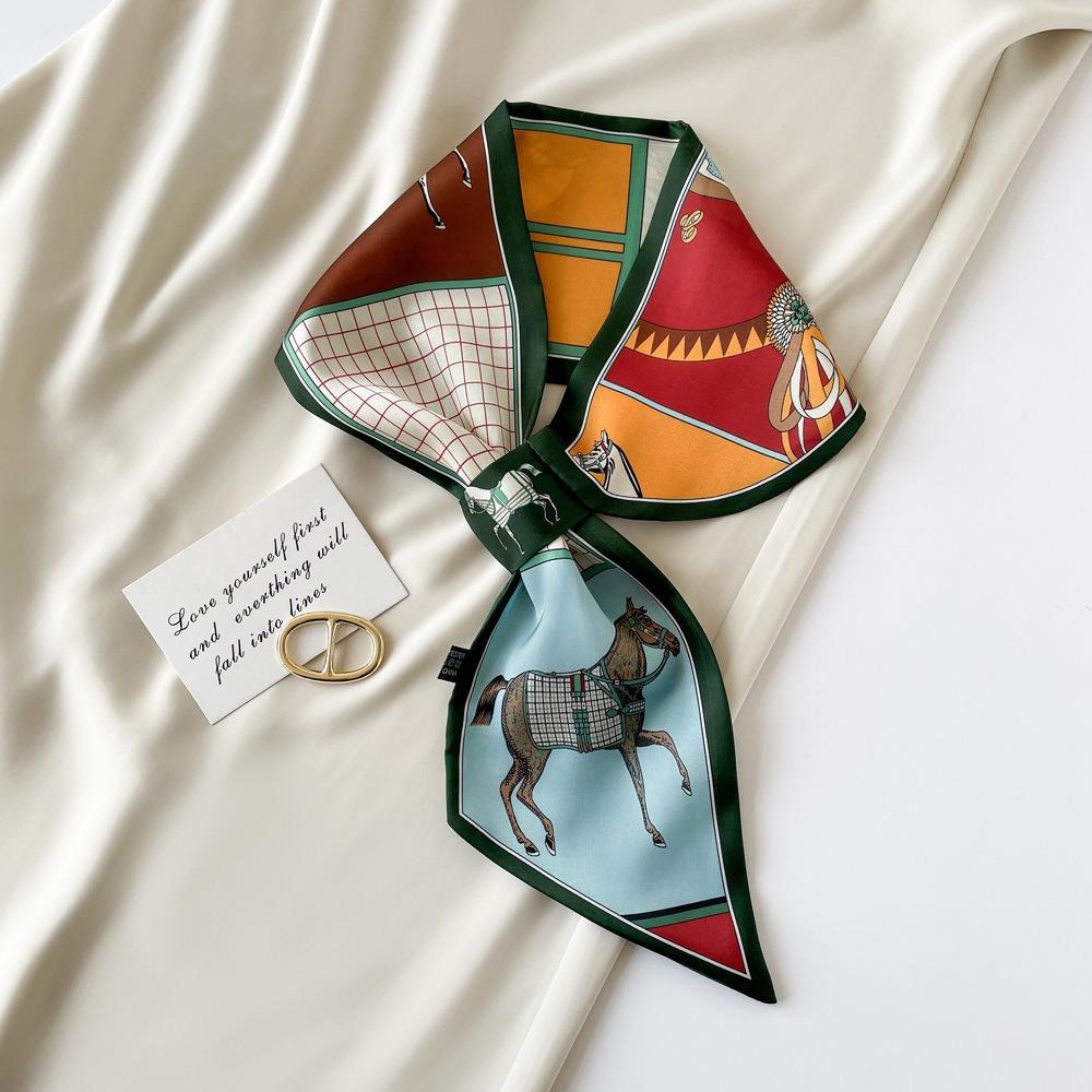 76 * 13cm Summer Women'S New Medium To Long Scarf Shawl Breathable Sunscreen Fashionable Versatile Premium Silk Scarf