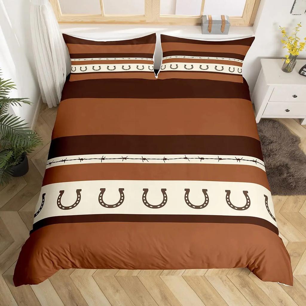 Horseshoe Duvet Covers for Teens Adults Queen Size Quilt Covers Lightweight Down Room Decor 2 Pillowcases 1 Duvet Cover No Quilt