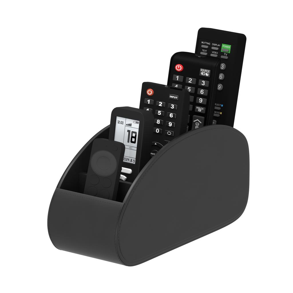 1pc PU Remote Control Holder with 5-Compartment Storage Box - Remote Caddy Tray Organizer (Compatible for /Office) for TV, Media