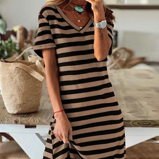 Женское летнее платье миди с разрезом по бокам, V-образный вырез, короткие рукава, длина до середины икры, облегающее платье одинакового цвета, женская одежда