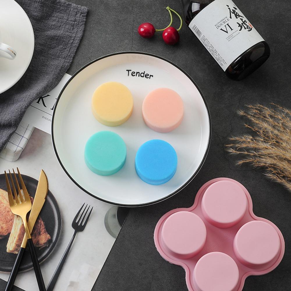 4 Cavity Silicone Mold Non-Stick Round Shape Eggs Mold New Steamer Cooking Mold Egg Pan
