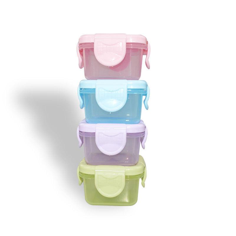 4PcsLeakproof Lids, Condiment Sauce Containers, Mini Freezer Storage Containers Airtight Containers, Microwave Safe
