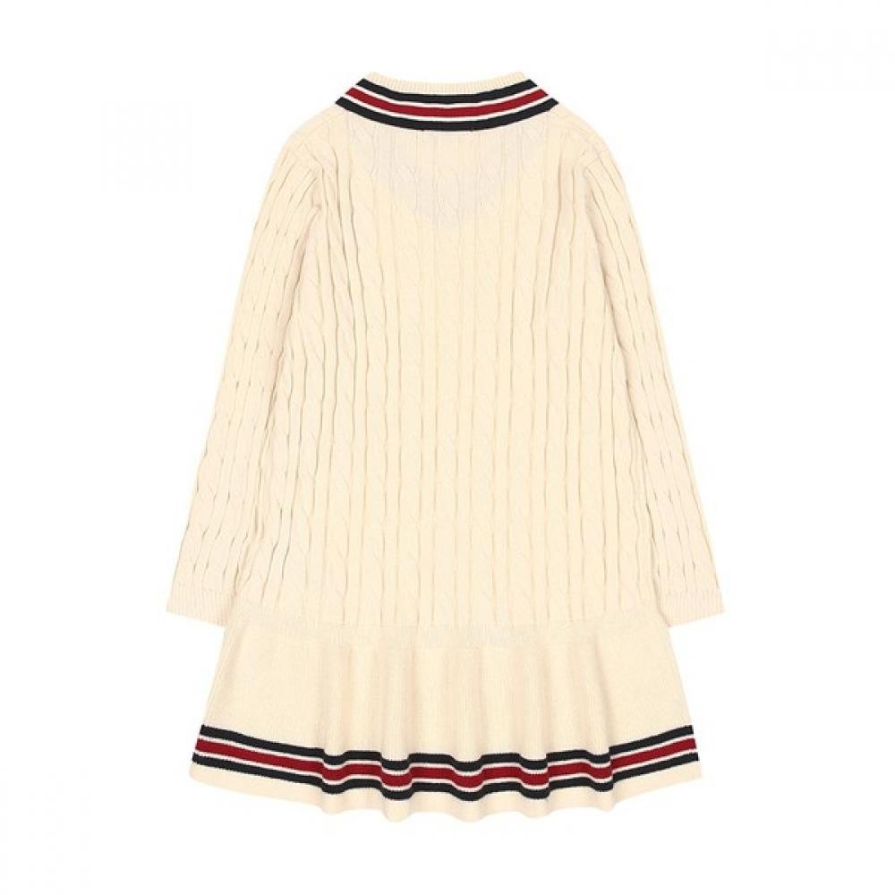 Hazzys Kids Платье с V-образным вырезом и кабельным узором Huw11na61m iV