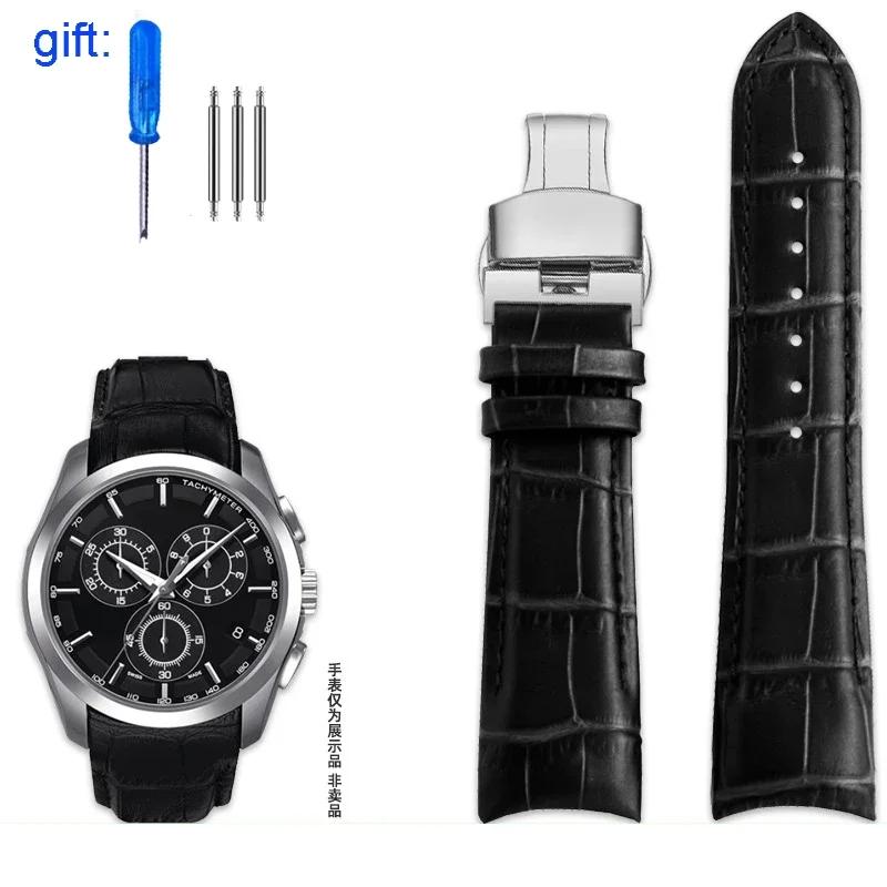 Натуральная кожа Ремешок для часов для Tissot T035 Ремешок Мужской 1853 T035627 T035617 T035407 Серия Изогнутое крепление 22мм 23мм 24мм
