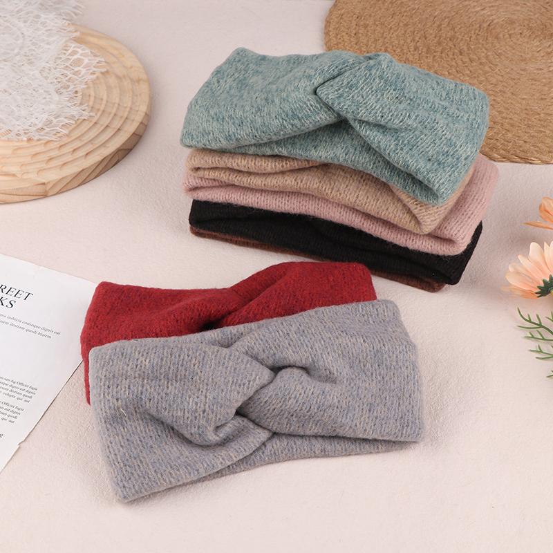 Повязки на голову крест-накрест, вязаные, широкие, теплые, скрученные, эластичные, зимние, утепленные, мягкие, эластичные, тюрбаны для женщин и девочек