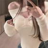 Women's Pink Off-Shoulder Hollow Knit Sweater - New Autumn/Winter Loose Long-Sleeve Design