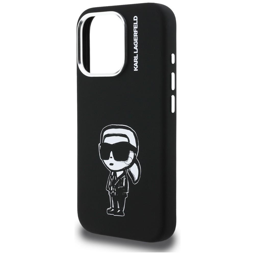 Karl Lagerfeld Silicone Karl Sketch MagSafe Case for iPhone 16 Pro Black