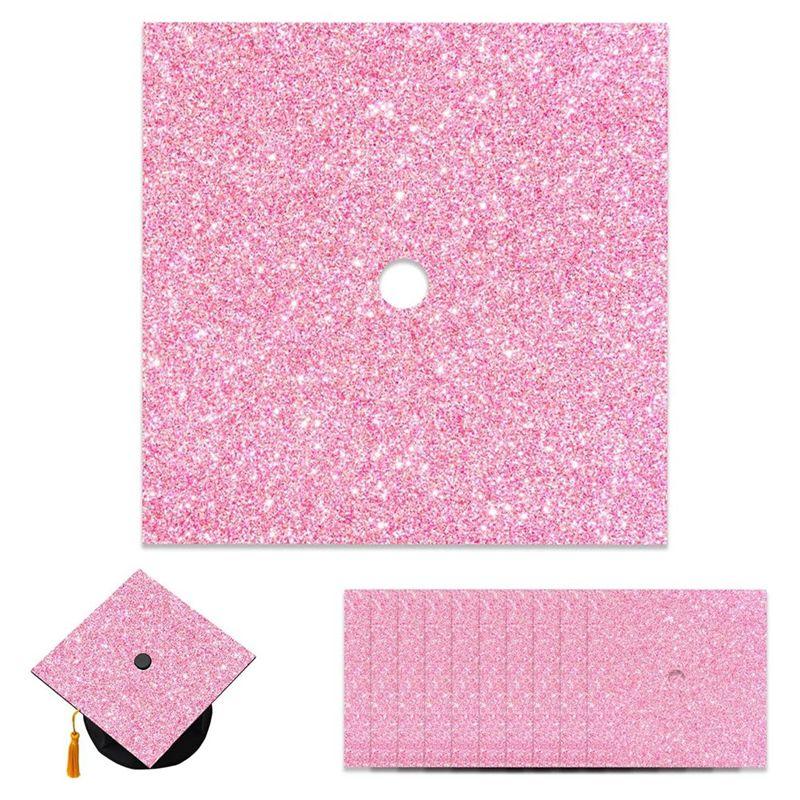 ABJI-Graduation Cap Decorations Graduation Cap Decorations Kit Graduation Cap Topper Pink
