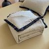 Sleeping grid A-class Hepburn style aerobic cloud feeling cotton jacquard knitted washed cotton double-layer yarn summer quilt