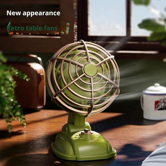 Портативный настольный вентилятор Yousheng с 2 скоростями, регулируемым углом наклона, малошумным компактным дизайном, перезаряжаемым охлаждающим вентилятором