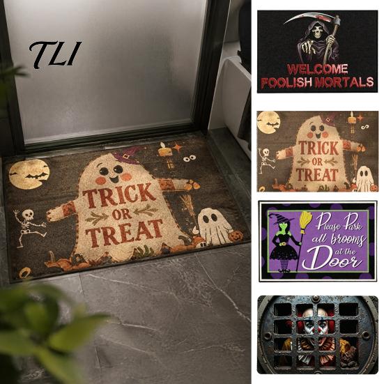 Non Slip Door Rug 3D Halloween Entrance Rug, Spooky Welcome Mat Absorbent Doormat, Washable Kitchen Floor Non-Slip Diatomaceous Earth for Home