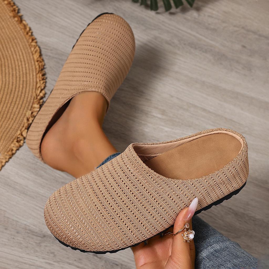 Женские тапочки на плоской подошве, элегантные туфли-мюли на плоской подошве, летние новые модные шлепанцы 2025 года, удобные мягкие сандалии для ходьбы