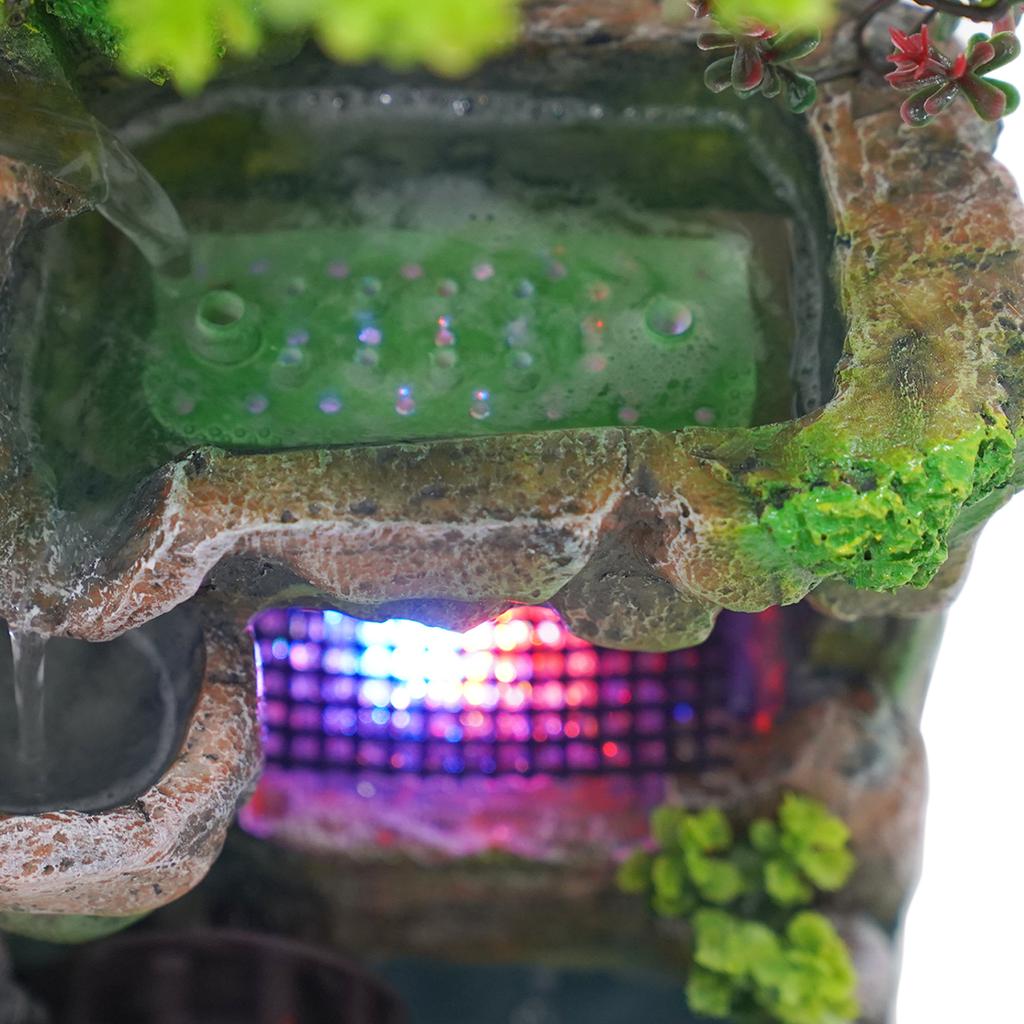 Мини Рокарий Фонтан Водопад Фэн-шуй Настольный Вода Камень Декор для Стола в Помещении Каменный Водопад Дзен Декор со Светодиодной Подсветкой