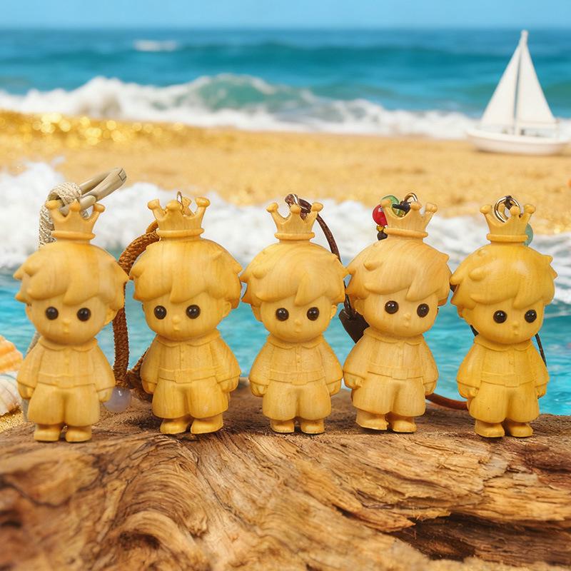 Маленький принц брелок из золотого сандала для исцеления - Милый брелок для сумки и детский подарок