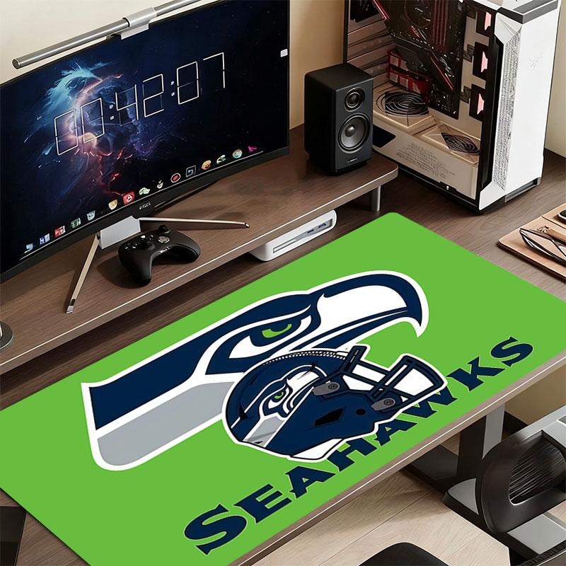 Seattle Seahawks Mouse Pad, Large Gaming Desk Mat, Non-slip XXL Mousepad for Laptop & Tablet, Mini PC Playmat with Stitched Edges