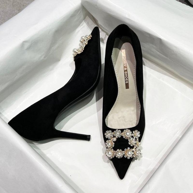 Модные новые стильные модные женские туфли со стразами, дизайнерские роскошные сексуальные туфли с острыми каблуками, элегантные удобные простые туфли для вечеринки, женские туфли-лодочки