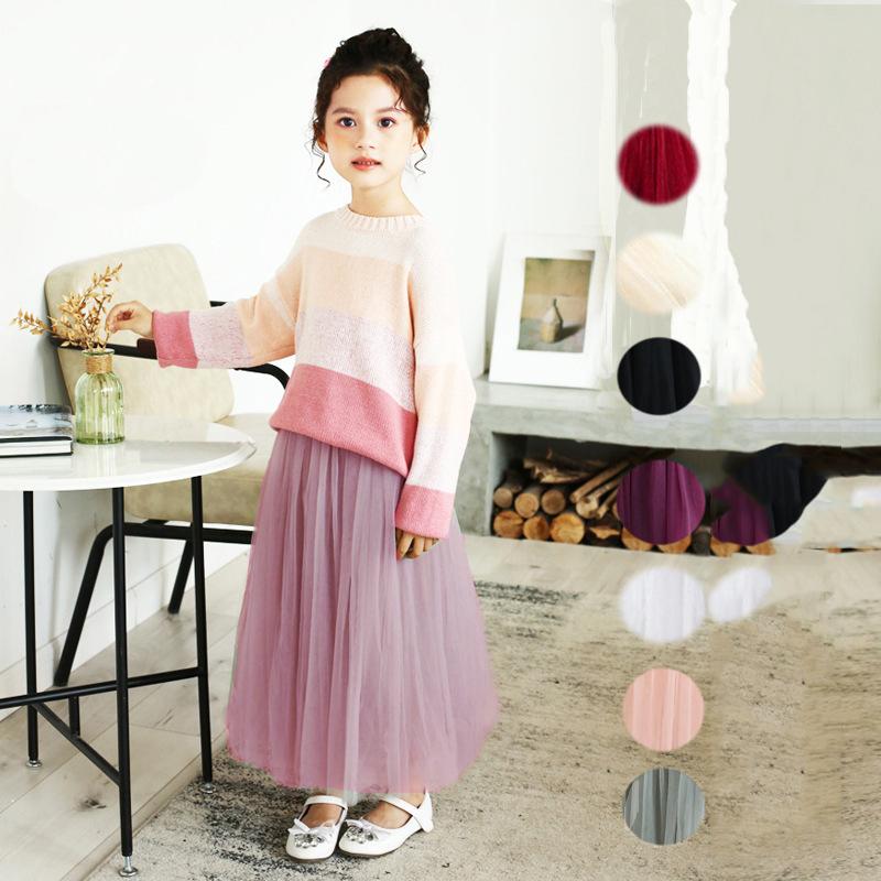 Школьная детская юбка, сетчатая юбка для маленьких девочек, однотонная однотонная детская юбка на все сезоны, 8 цветов, 10, 12, 13 лет