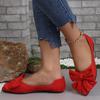 New Summer Pointed Toe Comfortable Casual Bow Solid Color Elegant Women's Shoes Shallow Mouth Breathable Flat Shoes