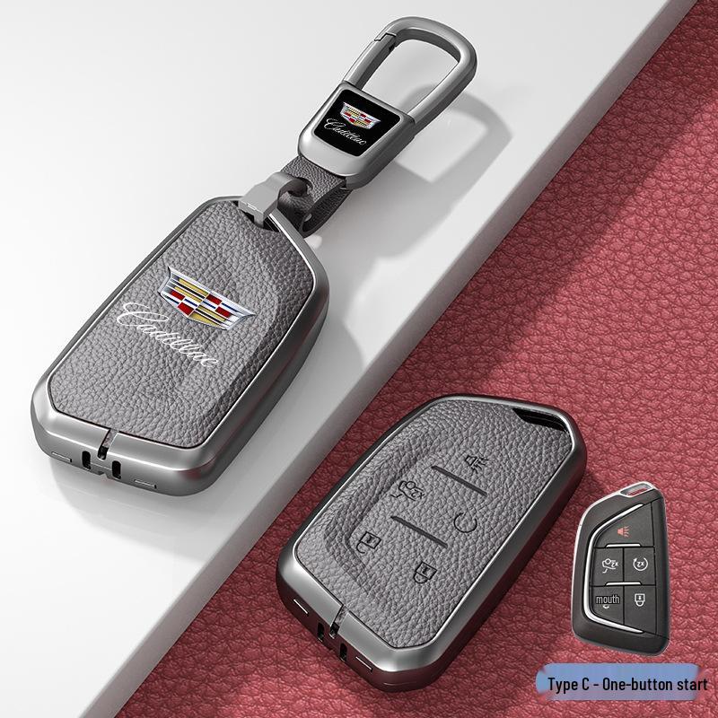 Кожаный чехол для ключа для Cadillac XT5/CT6/XT4/XTS и ATSL – Унисекс-дизайн с пряжкой