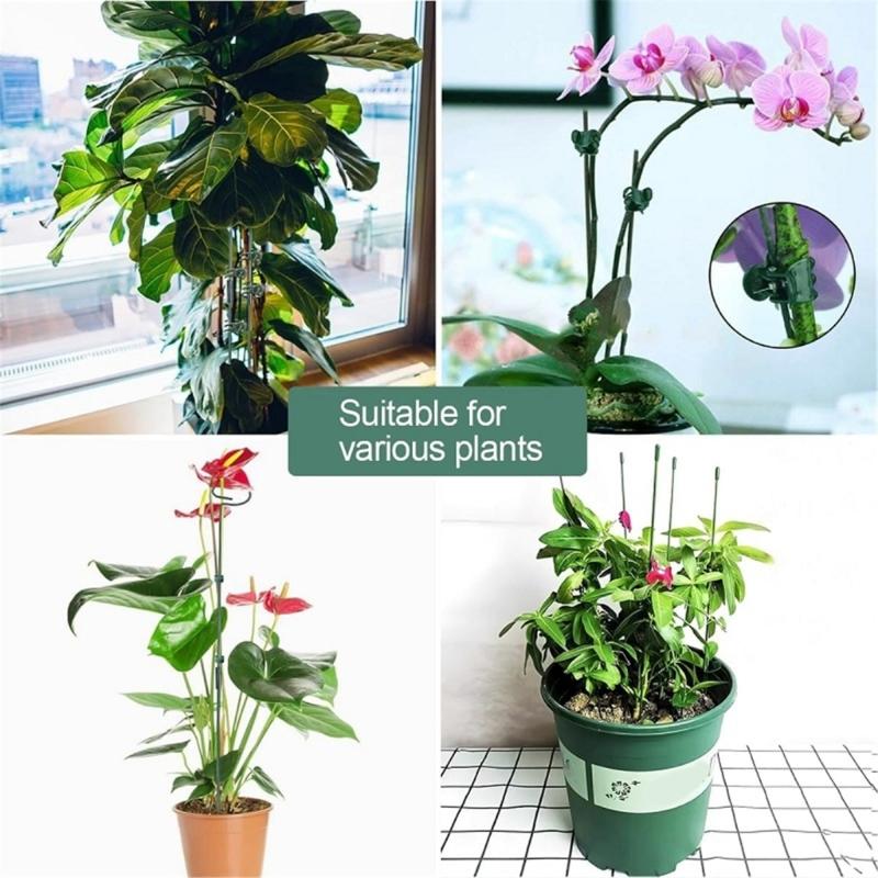 Bendable Plant Support Bracket 22Pcs Plastic Metal Garden Stakes With Secure Clamps For Indoor Outdoor Gardening Use