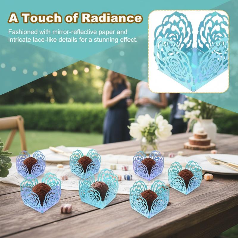 50 шт. Обертки для тортов, Формочки для десертов для вдохновленных пирожных, Башни для свадебного букета, Модные мероприятия, Ручная работа, Украшения