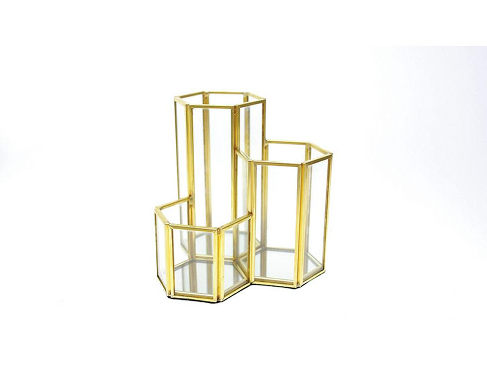 Nordic Style Makeup Brush Holder, Dressing Table Organizer, and Stationery Pen Holder Glass Storage.